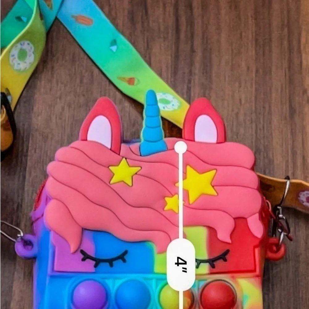 Unicorn Pop It Youth Multicolored Crossbody Small Bag